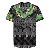 Hawai'i Paniolo Maile Twisted Lei Rugby Jersey Obsidian Black