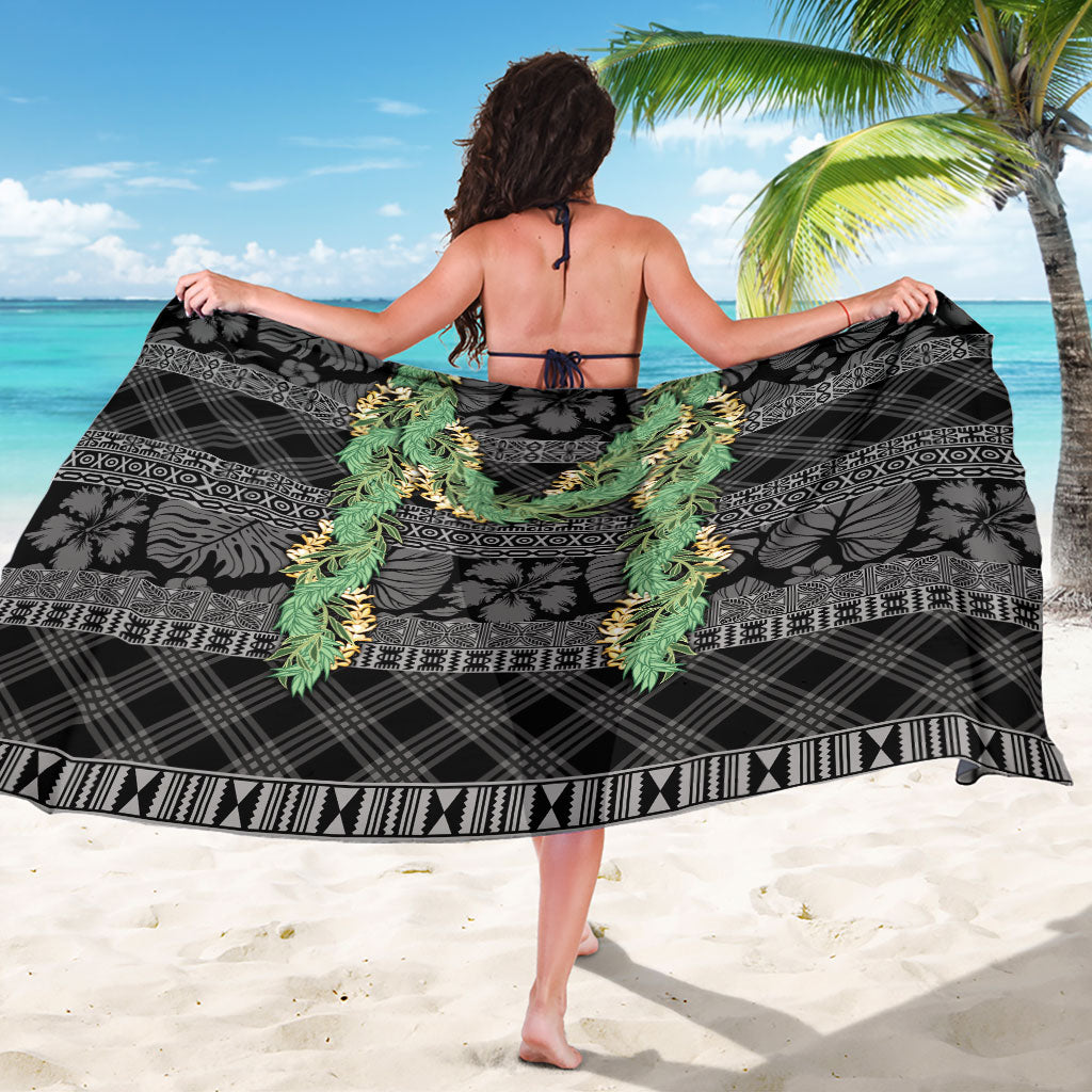 Hawai'i Paniolo Maile Twisted Lei Sarong Obsidian Black