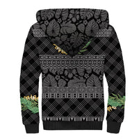 Hawai'i Paniolo Maile Twisted Lei Sherpa Hoodie Obsidian Black