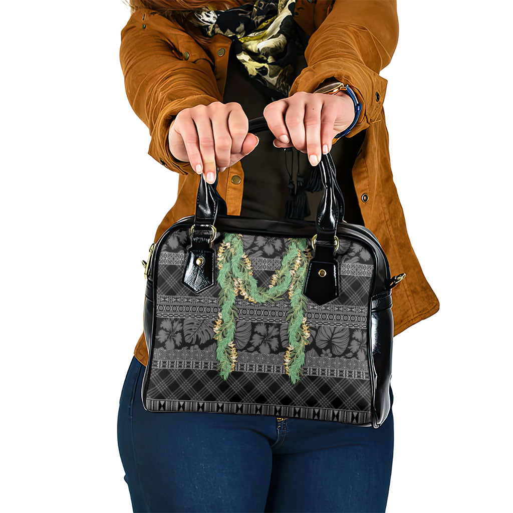 Hawai'i Paniolo Maile Twisted Lei Shoulder Handbag Obsidian Black