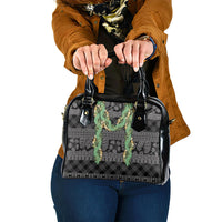 Hawai'i Paniolo Maile Twisted Lei Shoulder Handbag Obsidian Black