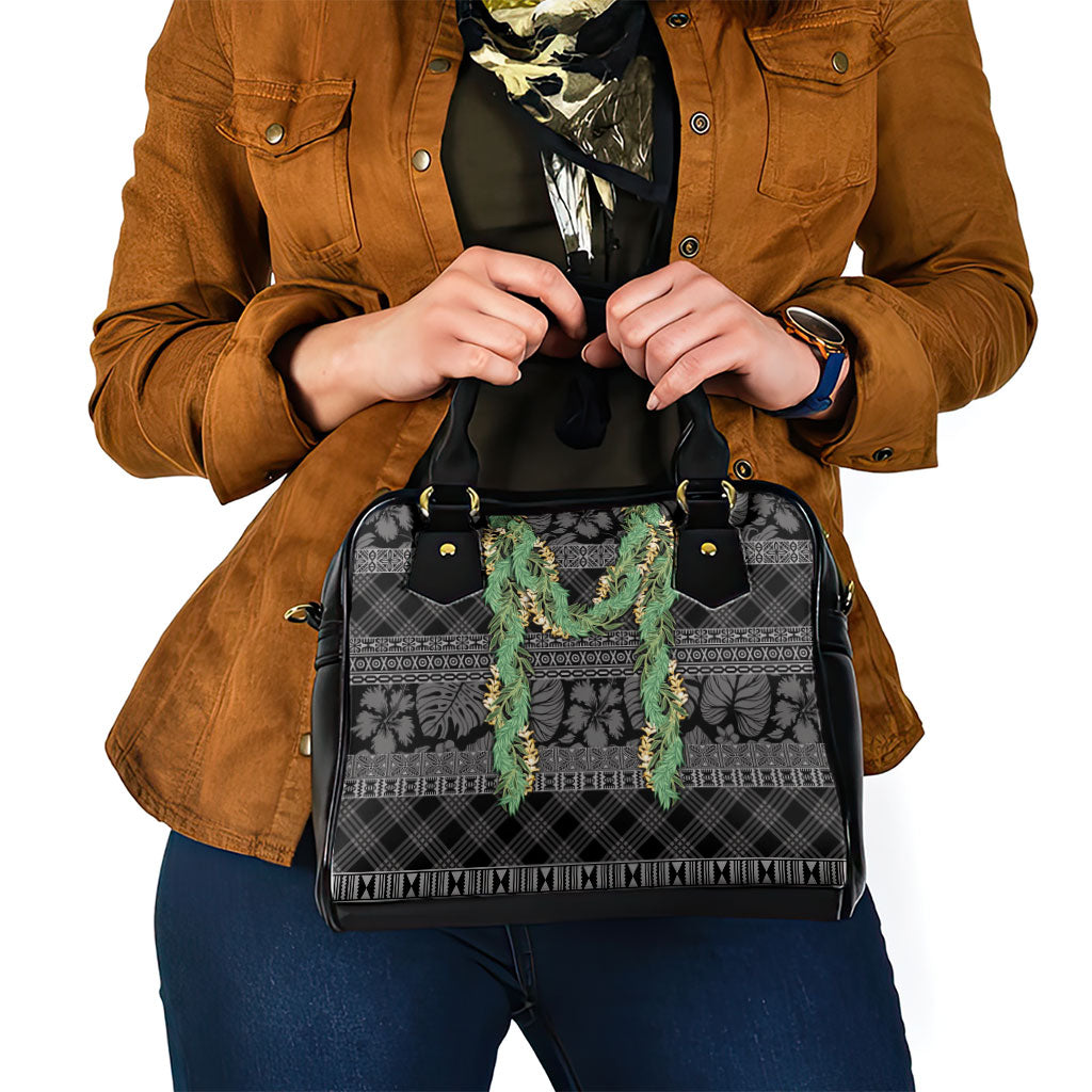 Hawai'i Paniolo Maile Twisted Lei Shoulder Handbag Obsidian Black