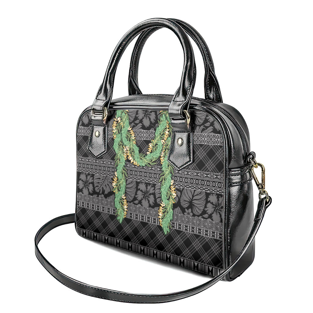 Hawai'i Paniolo Maile Twisted Lei Shoulder Handbag Obsidian Black