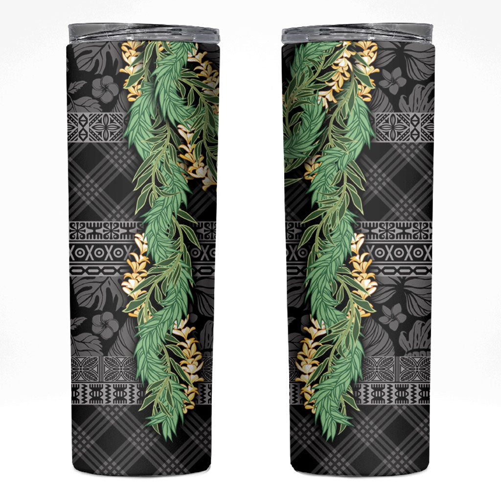 Hawai'i Paniolo Maile Twisted Lei Skinny Tumbler Obsidian Black