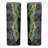 Hawai'i Paniolo Maile Twisted Lei Skinny Tumbler Obsidian Black