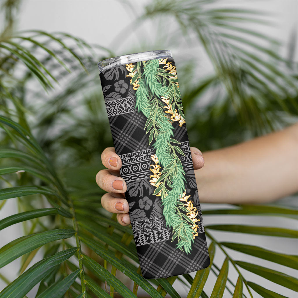 Hawai'i Paniolo Maile Twisted Lei Skinny Tumbler Obsidian Black