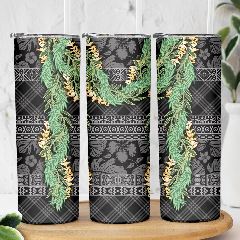Hawai'i Paniolo Maile Twisted Lei Skinny Tumbler Obsidian Black