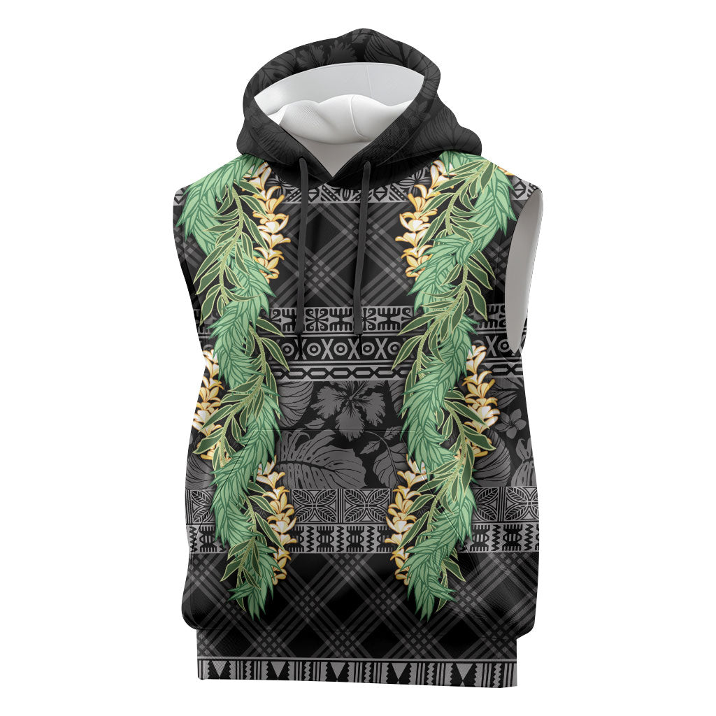 Hawai'i Paniolo Maile Twisted Lei Sleeveless Hoodie Obsidian Black