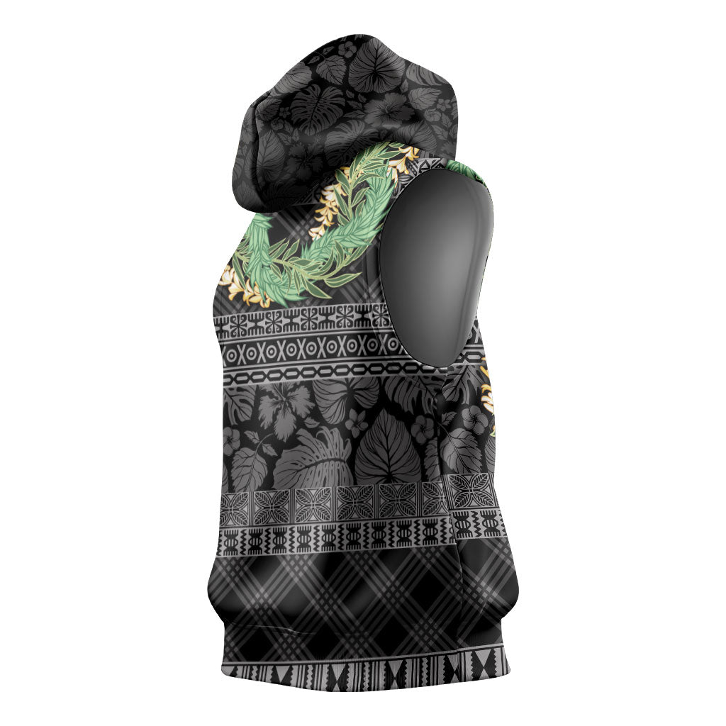 Hawai'i Paniolo Maile Twisted Lei Sleeveless Hoodie Obsidian Black
