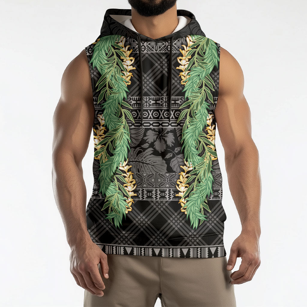 Hawai'i Paniolo Maile Twisted Lei Sleeveless Hoodie Obsidian Black