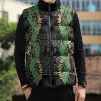 Hawai'i Paniolo Maile Twisted Lei Sleeveless Puffer Jacket Obsidian Black
