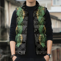 Hawai'i Paniolo Maile Twisted Lei Sleeveless Puffer Jacket Obsidian Black