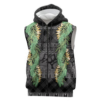 Hawai'i Paniolo Maile Twisted Lei Sleeveless Zip Hoodie Obsidian Black