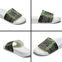 Hawai'i Paniolo Maile Twisted Lei Slide Sandals Obsidian Black