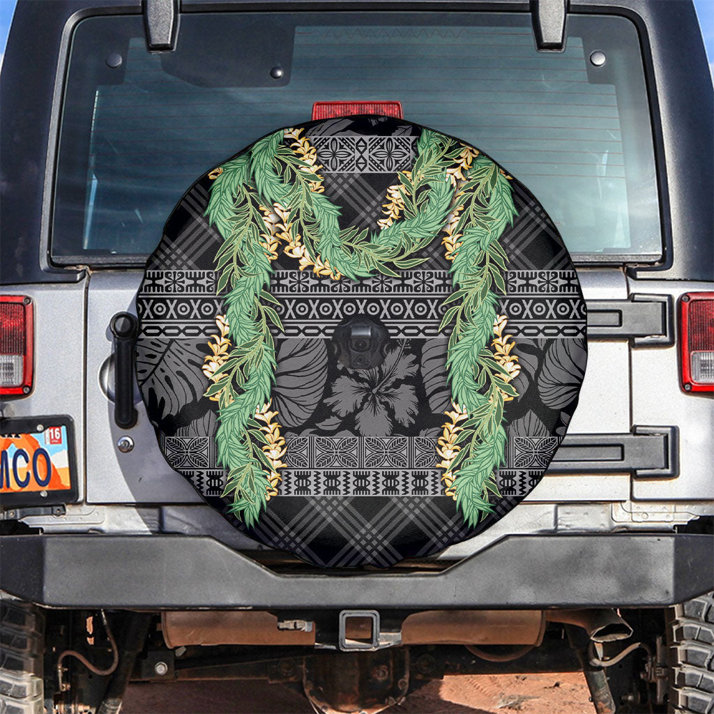 Hawai'i Paniolo Maile Twisted Lei Spare Tire Cover Obsidian Black