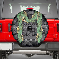 Hawai'i Paniolo Maile Twisted Lei Spare Tire Cover Obsidian Black