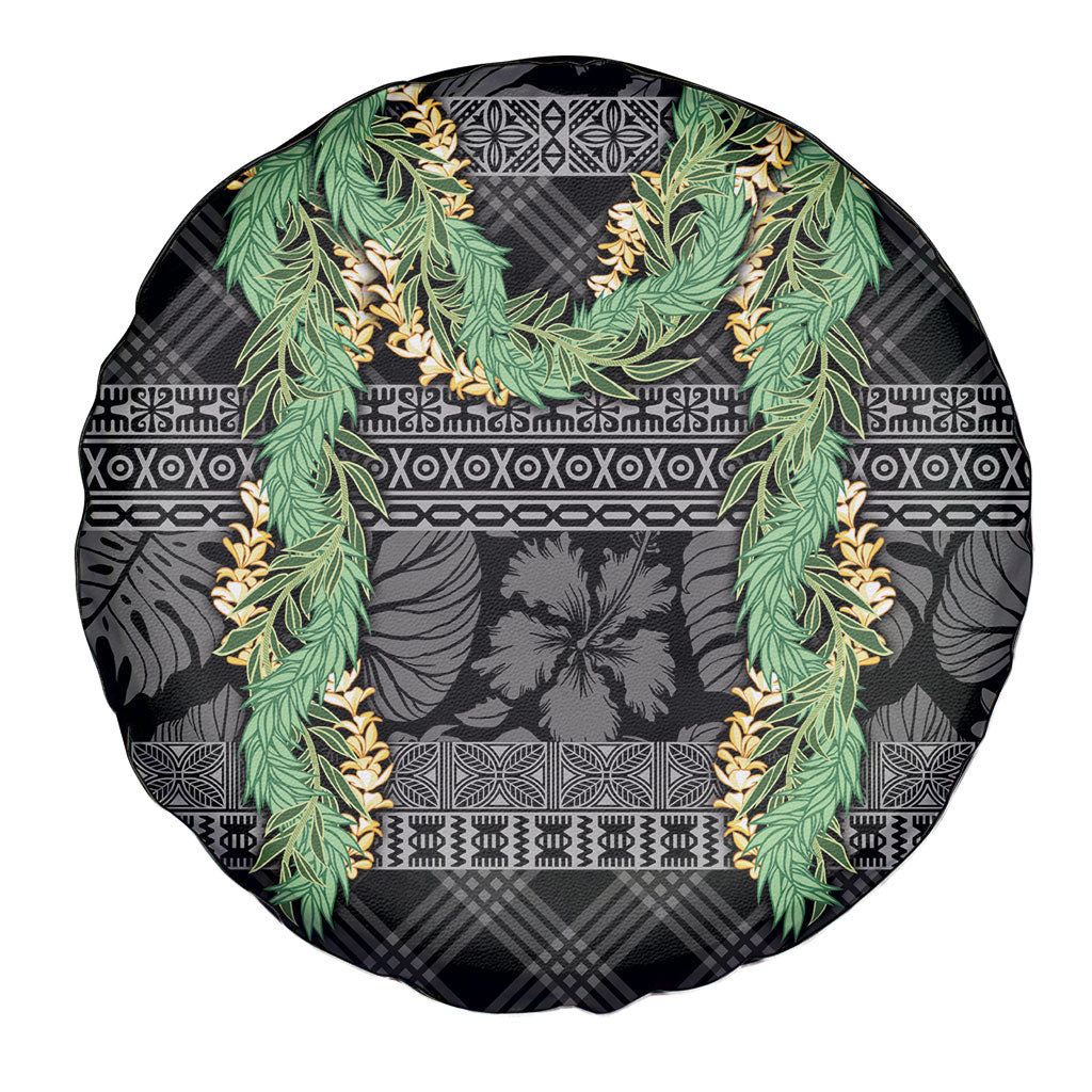 Hawai'i Paniolo Maile Twisted Lei Spare Tire Cover Obsidian Black
