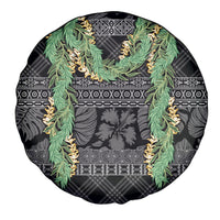 Hawai'i Paniolo Maile Twisted Lei Spare Tire Cover Obsidian Black
