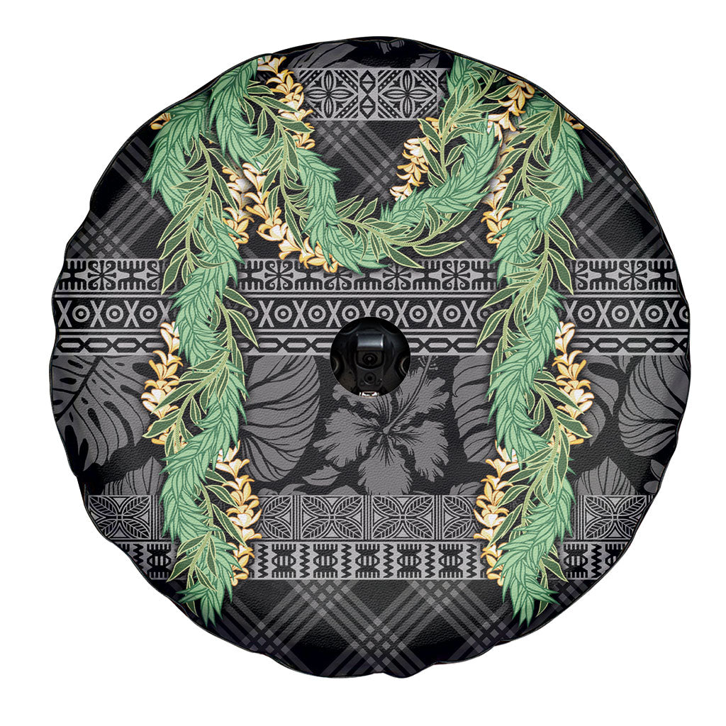 Hawai'i Paniolo Maile Twisted Lei Spare Tire Cover Obsidian Black