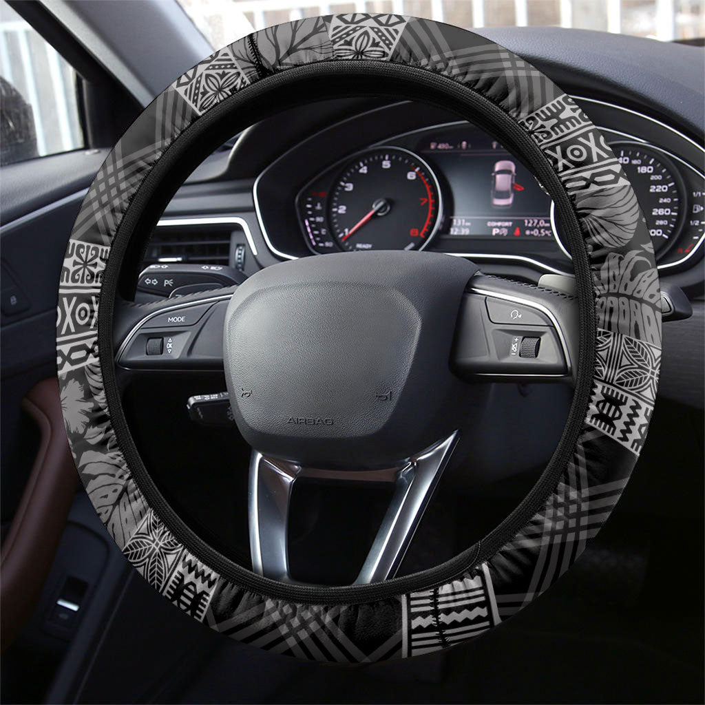 Hawai'i Paniolo Maile Twisted Lei Steering Wheel Cover Obsidian Black