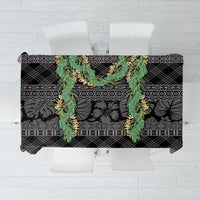 Hawai'i Paniolo Maile Twisted Lei Tablecloth Obsidian Black