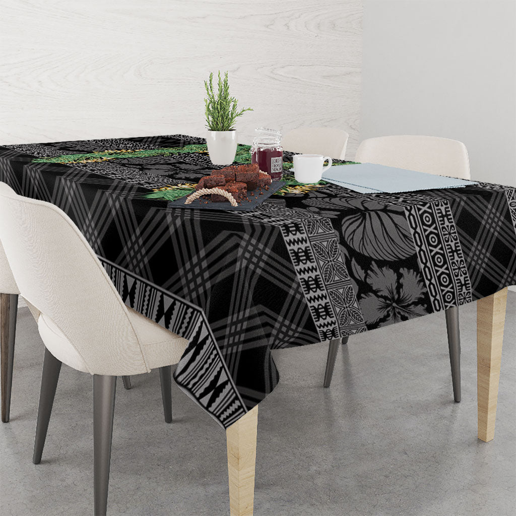 Hawai'i Paniolo Maile Twisted Lei Tablecloth Obsidian Black
