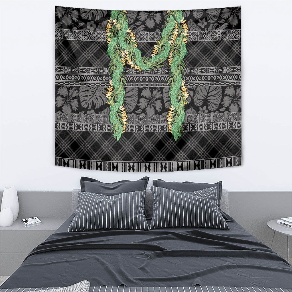 Hawai'i Paniolo Maile Twisted Lei Tapestry Obsidian Black