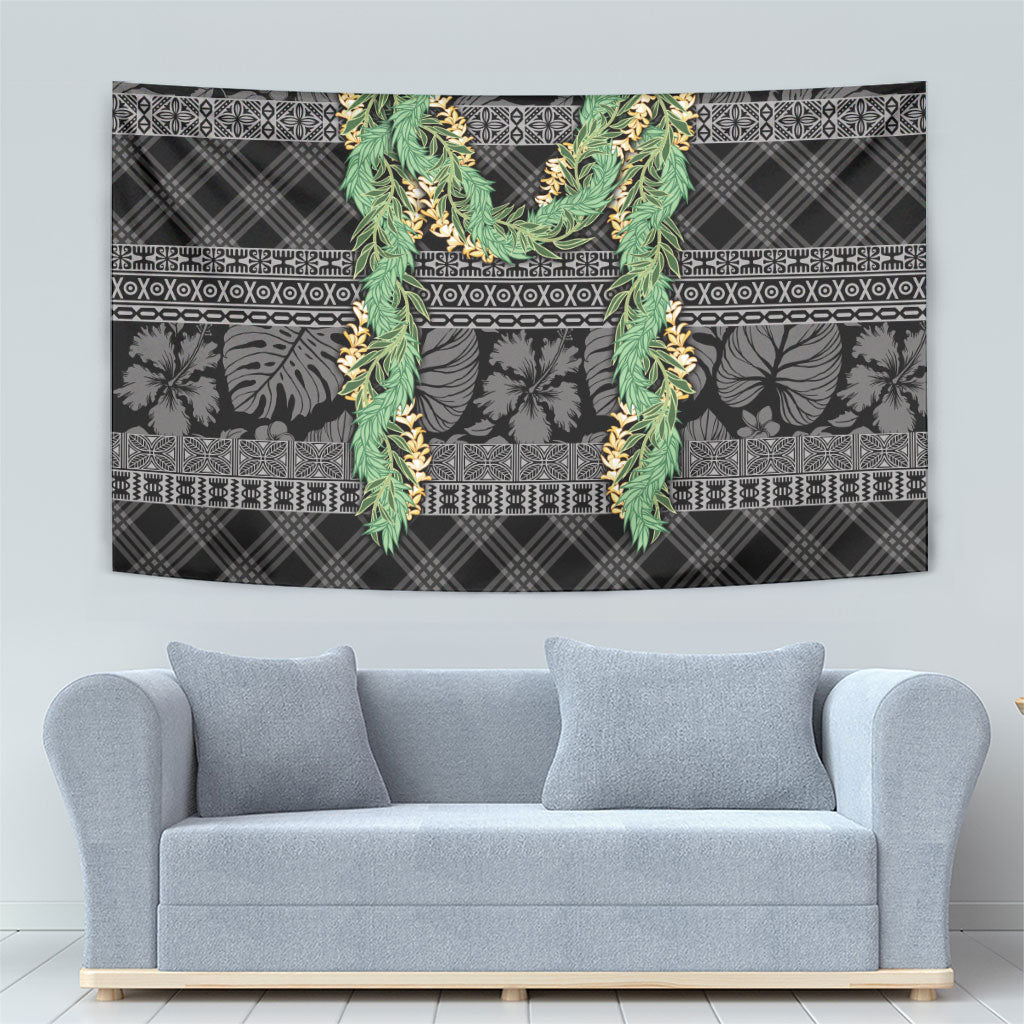 Hawai'i Paniolo Maile Twisted Lei Tapestry Obsidian Black