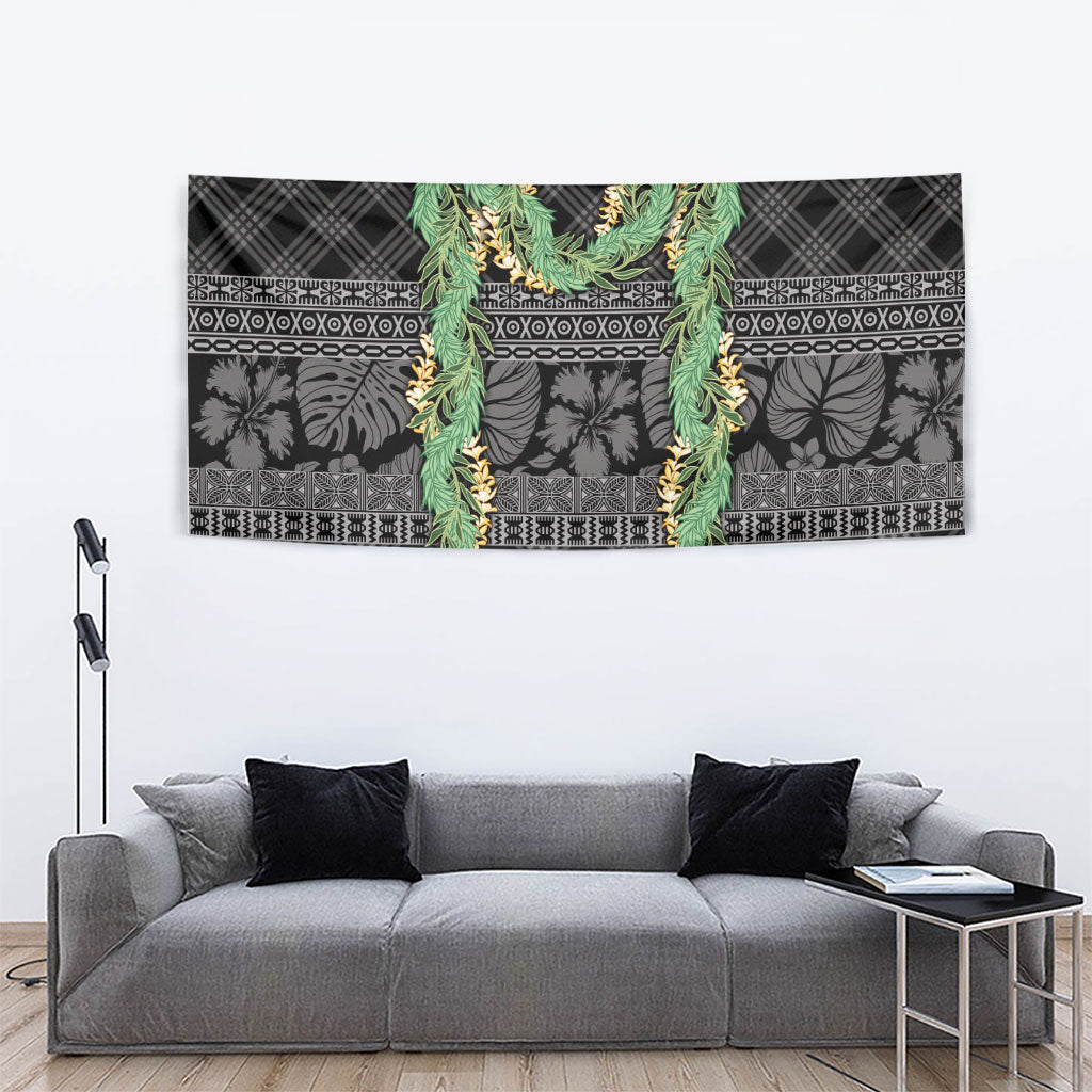 Hawai'i Paniolo Maile Twisted Lei Tapestry Obsidian Black
