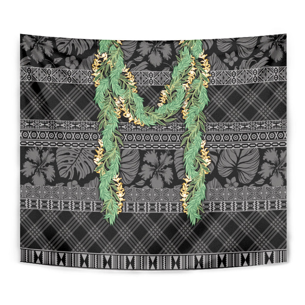 Hawai'i Paniolo Maile Twisted Lei Tapestry Obsidian Black