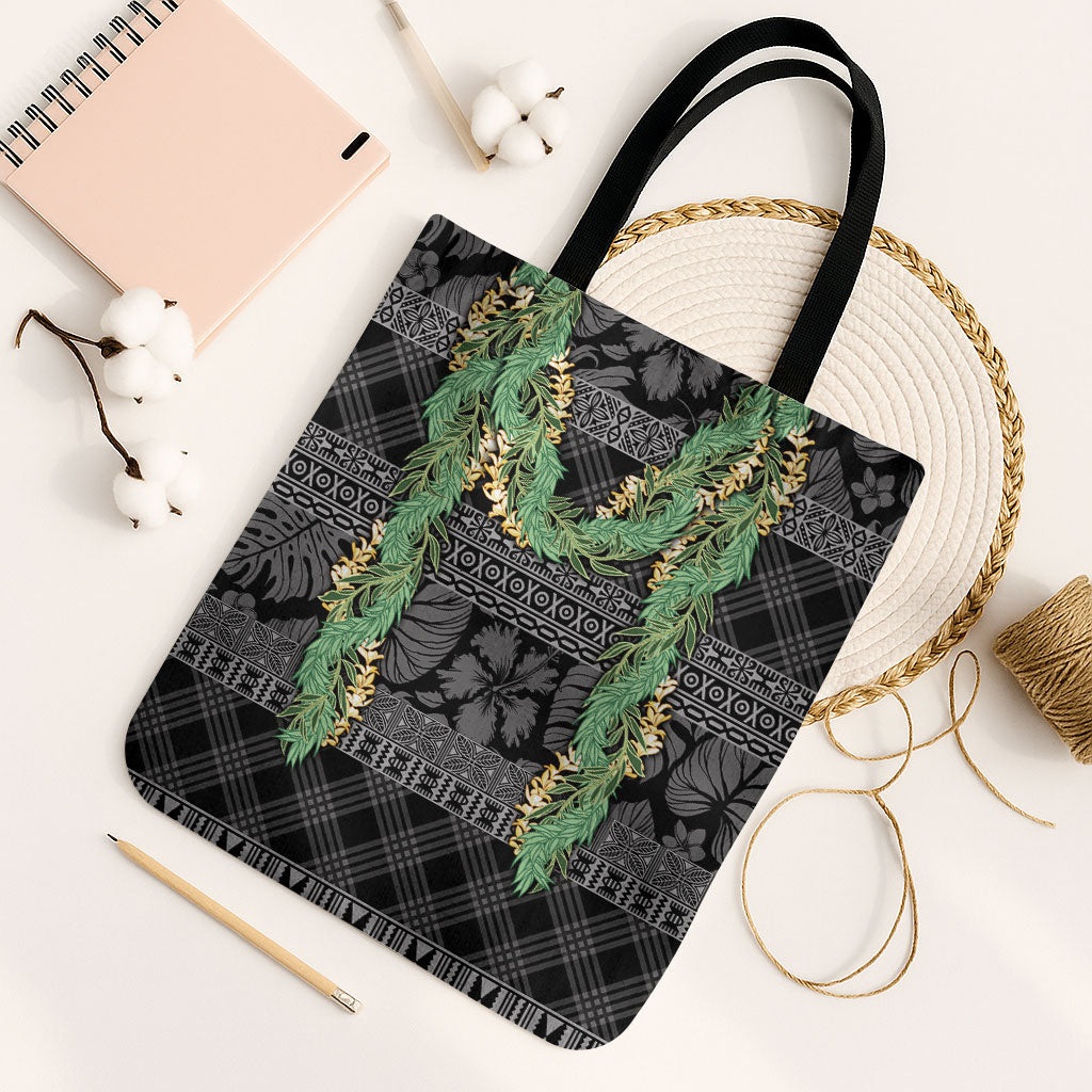 Hawai'i Paniolo Maile Twisted Lei Tote Bag Obsidian Black