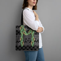 Hawai'i Paniolo Maile Twisted Lei Tote Bag Obsidian Black