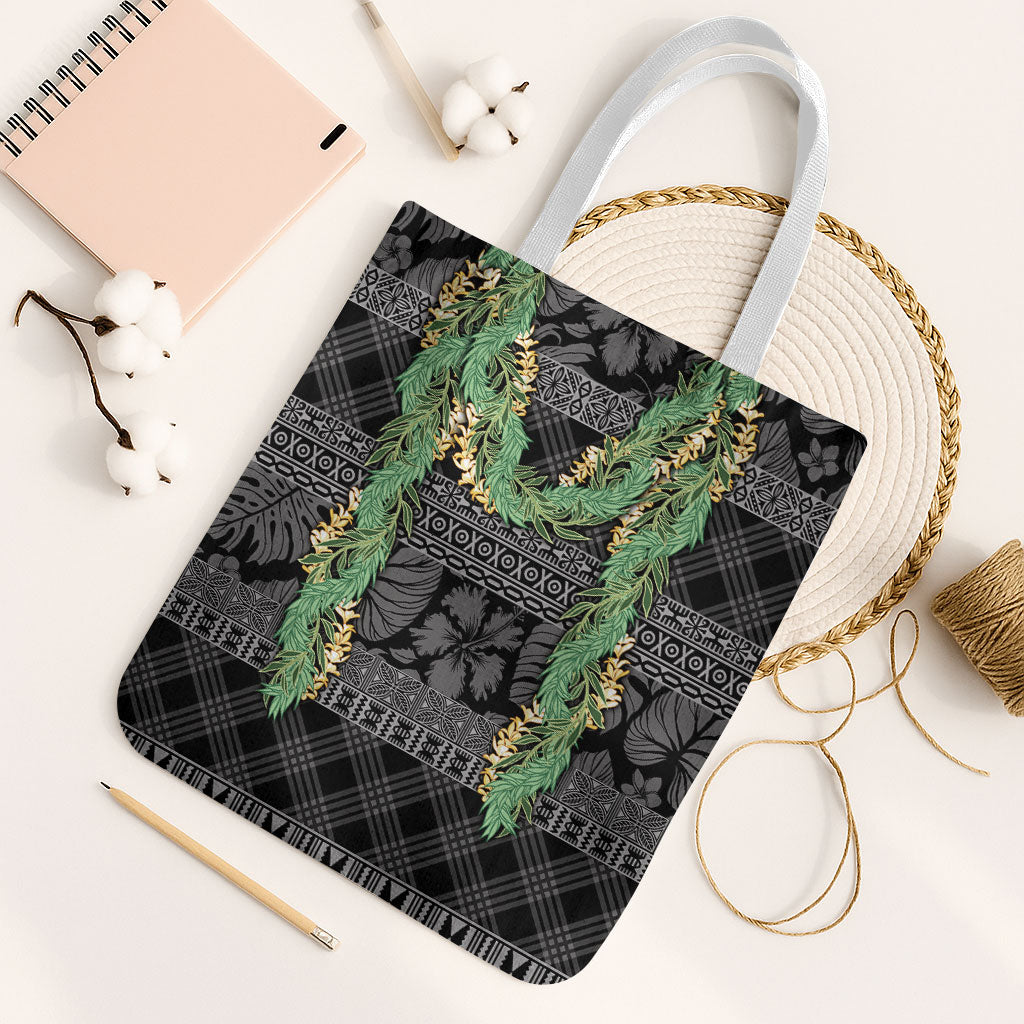 Hawai'i Paniolo Maile Twisted Lei Tote Bag Obsidian Black