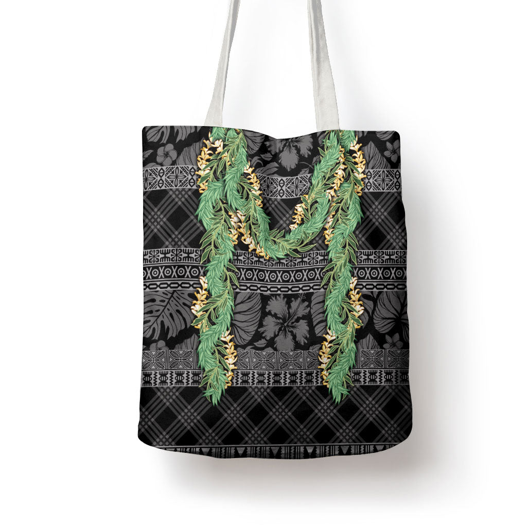 Hawai'i Paniolo Maile Twisted Lei Tote Bag Obsidian Black