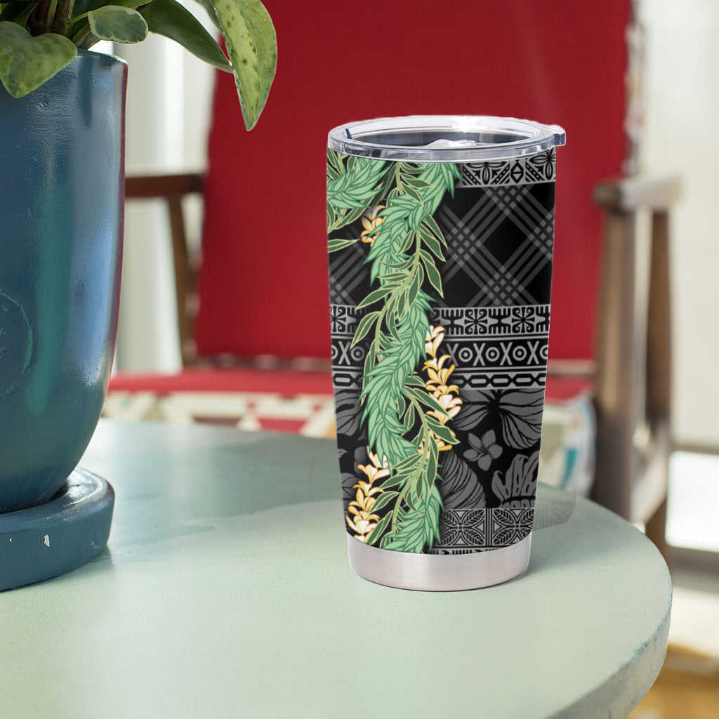 Hawai'i Paniolo Maile Twisted Lei Tumbler Cup Obsidian Black