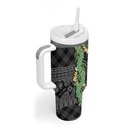 Hawai'i Paniolo Maile Twisted Lei Tumbler With Handle Obsidian Black