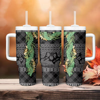 Hawai'i Paniolo Maile Twisted Lei Tumbler With Handle Obsidian Black