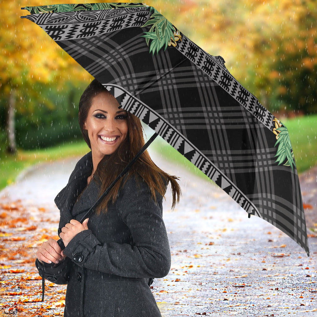 Hawai'i Paniolo Maile Twisted Lei Umbrella Obsidian Black