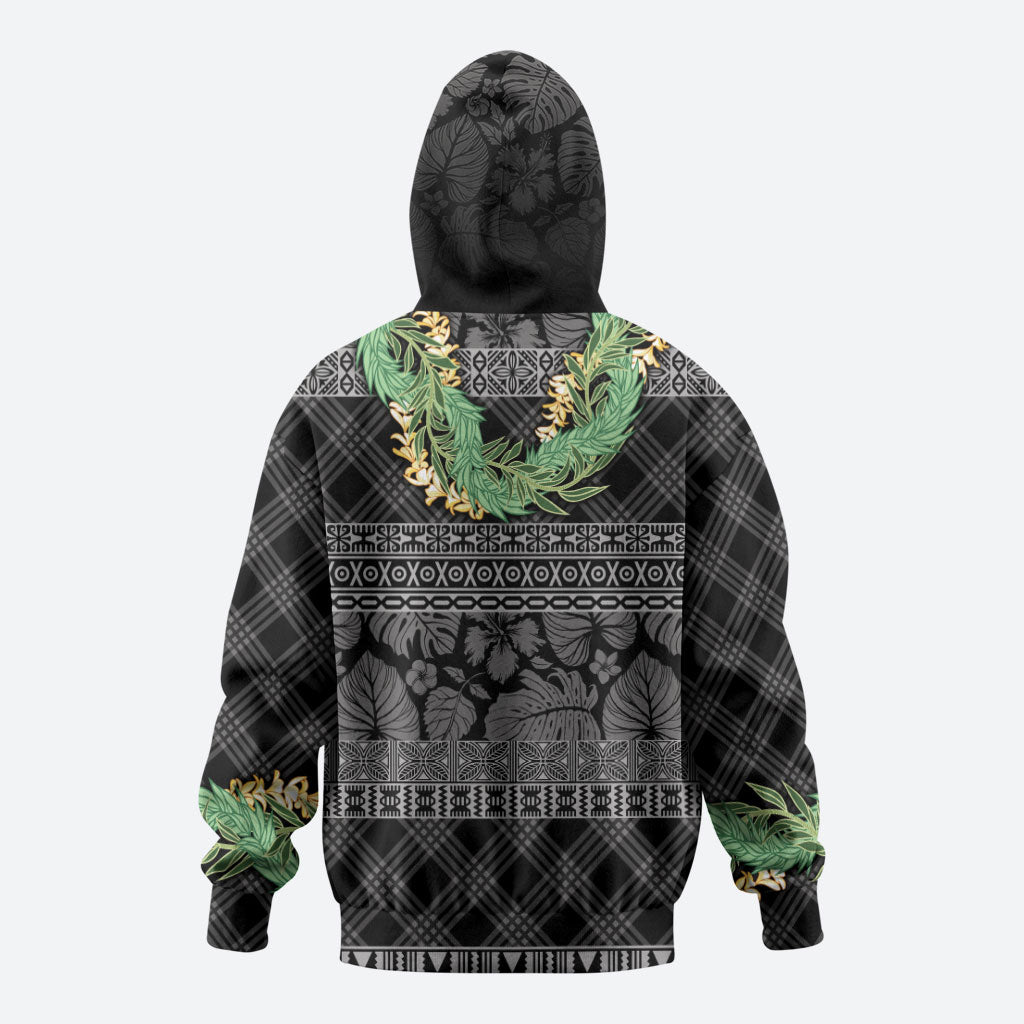 Hawai'i Paniolo Maile Twisted Lei Zip Hoodie Obsidian Black