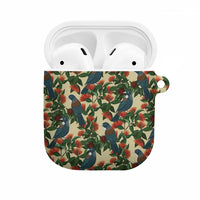 New Zealand Christmas AirPods Case Romantic Tui Birds on Pohutukawa - Ivory - Polynesian Pride