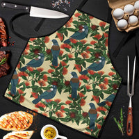 New Zealand Christmas Apron Romantic Tui Birds on Pohutukawa - Ivory - Polynesian Pride