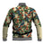 New Zealand Christmas Baseball Jacket Romantic Tui Birds on Pohutukawa - Ivory - Polynesian Pride
