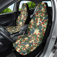 New Zealand Christmas Car Seat Cover Romantic Tui Birds on Pohutukawa - Ivory - Polynesian Pride