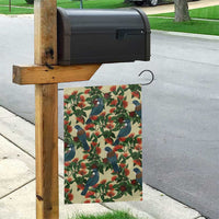 New Zealand Christmas Garden Flag Romantic Tui Birds on Pohutukawa - Ivory - Polynesian Pride