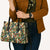 New Zealand Christmas Leather Bag Romantic Tui Birds on Pohutukawa - Ivory - Polynesian Pride
