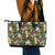 New Zealand Christmas Leather Tote Bag Romantic Tui Birds on Pohutukawa - Ivory - Polynesian Pride