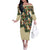 New Zealand Christmas Off The Shoulder Long Sleeve Dress Romantic Tui Birds on Pohutukawa - Ivory - Polynesian Pride
