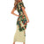 New Zealand Christmas Short Sleeve Bodycon Dress Romantic Tui Birds on Pohutukawa - Ivory - Polynesian Pride