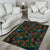 New Zealand Christmas Area Rug Romantic Tui Birds on Pohutukawa - Cobalt - Polynesian Pride