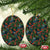 New Zealand Christmas Ceramic Ornament Romantic Tui Birds on Pohutukawa - Cobalt - Polynesian Pride